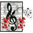 thumbnail image 1 of Cuadros Decorativos JShteea Pintura de diamantes DIY notas musicales 35X35 cm, 1 of 8