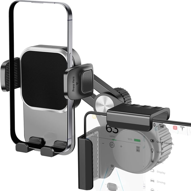 Soporte ajustable para teléfono para Tesla Model 3/Y/Cybertruck: soporte universal, compatible con pantallas, sin adhesivos, para teléfonos inteligentes