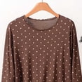 thumbnail image 3 of Ohufall Polka Dot Pajama Tops for Women Round Neck T-shirts Long Sleeve Loose Comfort Sleepwear Top, 3 of 4