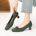 thumbnail image 2 of FRSASU Women's Knitted Flat Ballet Shoes Comfortable Soft Sole Round Toe Dressy Slip On Flat Army Green, 2 of 6