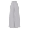 thumbnail image 4 of Lixiuxyad Women Flowy Long Pants Drawstring High Waist Casual Wide Leg Long Palazzo Pants Trousers Gray, 4 of 5