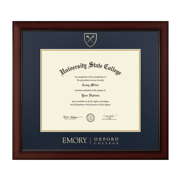 Framerly - Emory Diploma Frame with Navy and Gold Mat