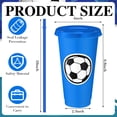 thumbnail image 2 of Domensi Juego de 12 Vasos Plásticos Azules de Fútbol con Tapa y Popote 710 ml, 2 of 7