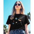 thumbnail image 3 of Universe Planet Womens Tshirt Graphic Tees Cotton Crew Neck T-Shirts, Casual Short Sleeve Shirts for Women Teen Girl Stars Space, 3 of 3