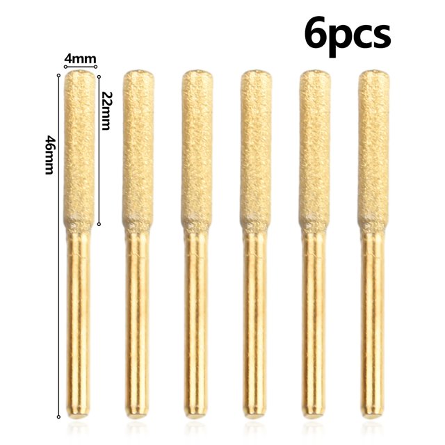 6Pcs Chainsaw Sharpener Grinding Stone File 4/4.8/5.5mm Chains Saw Sharpening Chainsaw Stone File Chainsaw Ener Burr Power Tools 4mm
