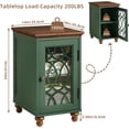 thumbnail image 2 of Joaxswe Narrow Nightstand Set of 2 for Bedroom, Wood End Table with Drawer and Glass Door for Living Room, Green, 2 of 8