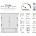 thumbnail image 5 of UTEX Bathroom Cabinet Wall Mounted, Wood Hanging Cabinet, Wall Cabinets with Doors and Shelves Over The Toilet for Bathroom,White, 5 of 7