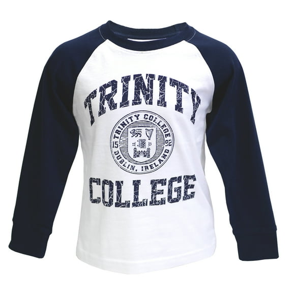 Trinity College White/Navy Trinity College Seal Long Sleeve Top