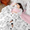 thumbnail image 4 of jejeloiu Cute Rabbit 7 Pieces Bedding Comforter Set,Kawaii Animals Full Bedding Set For Girls Kids Reversible, 4 of 8