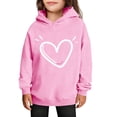 thumbnail image 2 of BaoFuBaoMei Travel Hoodies for Boys Girls Valentines Heart Long Cuffed Sleeve Sweatshirt Tops Fleece Lined Loose Hooded Fall Clothes for School Party Classroom Celebration, 2 of 5