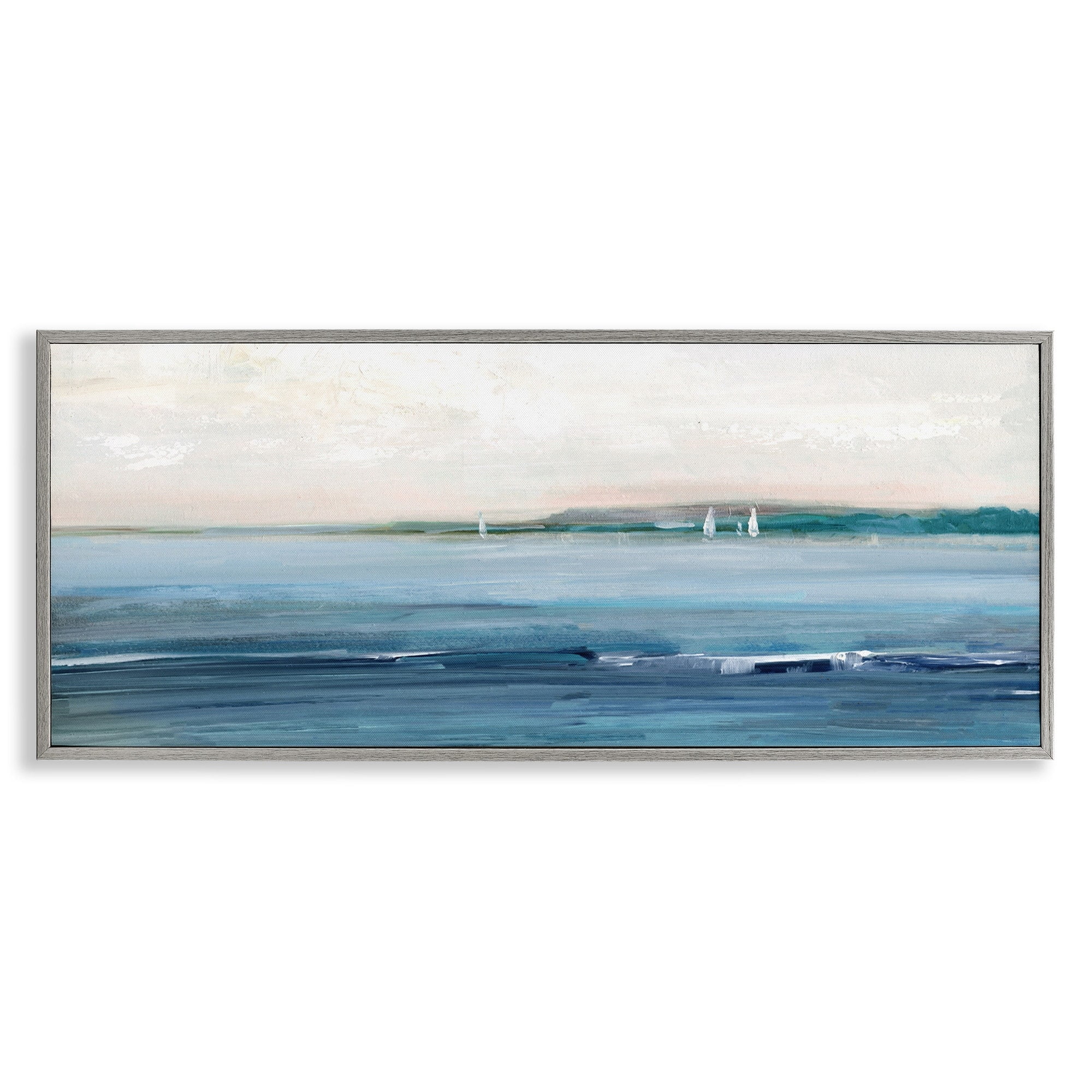 Stupell Indtries Morning Sky Abstract Nautical Ocean Landscape Distant Boats,30 x 13,Design by ​Sally Swatland