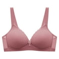 thumbnail image 4 of Fesfesfes Bras for Women Wireless Fixed Cup Comfortable Small Chest Gathered Lace Wirefree Bra, 4 of 5
