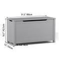 thumbnail image 7 of Kids Wooden Toy Chest, 2 In 1 Large Toy Storage Truck Bench with Flip-Top Lid, 2 Safety Hinges & Groove Handle, Toddler Big Toy Box for Playroom & Bedroom, Gift for Boys Girls Age 3+ (Gray), 7 of 7