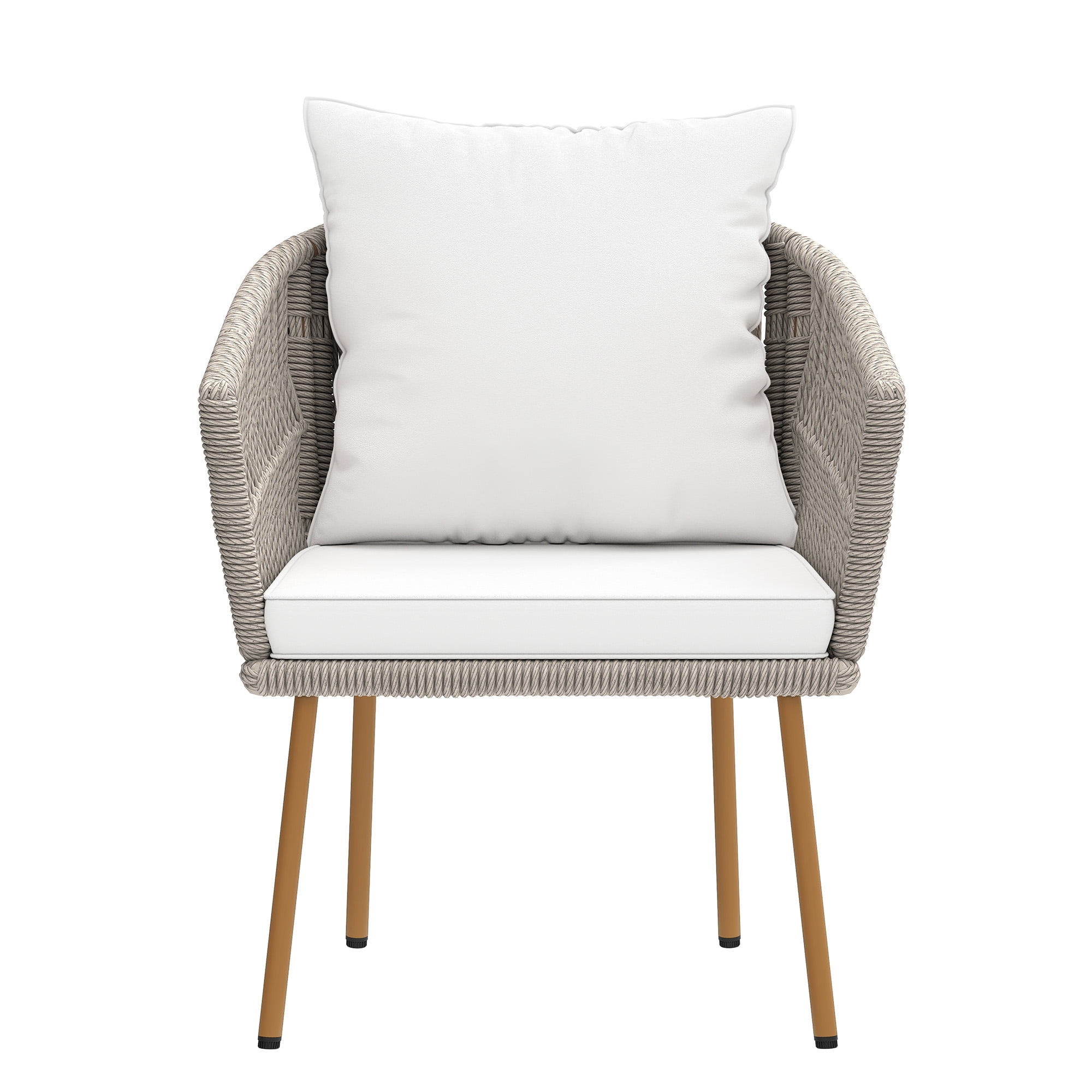 DWVO Outdoor Dining Chair, Rope Woven Design Stackable Chairs for Patio