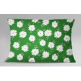 thumbnail image 2 of S4Sassy Sham Cushion Cover Ocher Green Floral Print Cotton Poplin 2 Pcs Pillow Case-12 x 18 Inches, 2 of 3