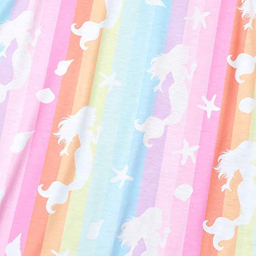 Unicorn/Mermaid Nightgowns Matching Girls&Dolls Summer Flutter Sleeve Pajamas 