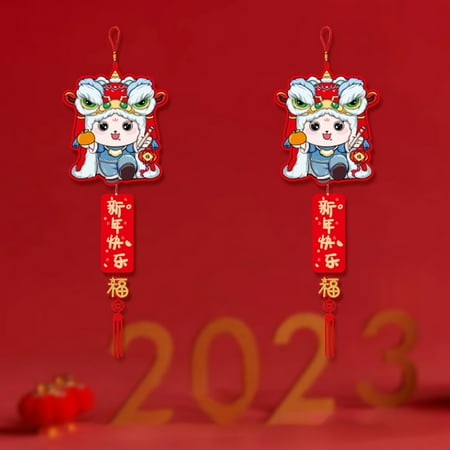 

KUNyu Spring Festival Pendants 2Pcs Decoration Cartoon Bunny Eco-friendly Spring Festival Front Door Hanging Ornaments