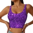 thumbnail image 2 of Lsque Purple Glitter Printed Women'S Sports Bra, Compression, Moisture Wicking, High-Impact Sports Bra For Women,Supportive sports bra-X-Large, 2 of 9
