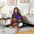 thumbnail image 4 of Wearable Blanket,Rainbow Halloween Pumpkins Pattern Hooded Wearable Flannel Blanket for Adults & Teens,Winter Poncho Shawl Wrap Cape Cozy Anti-Pill,50"x60", 4 of 5