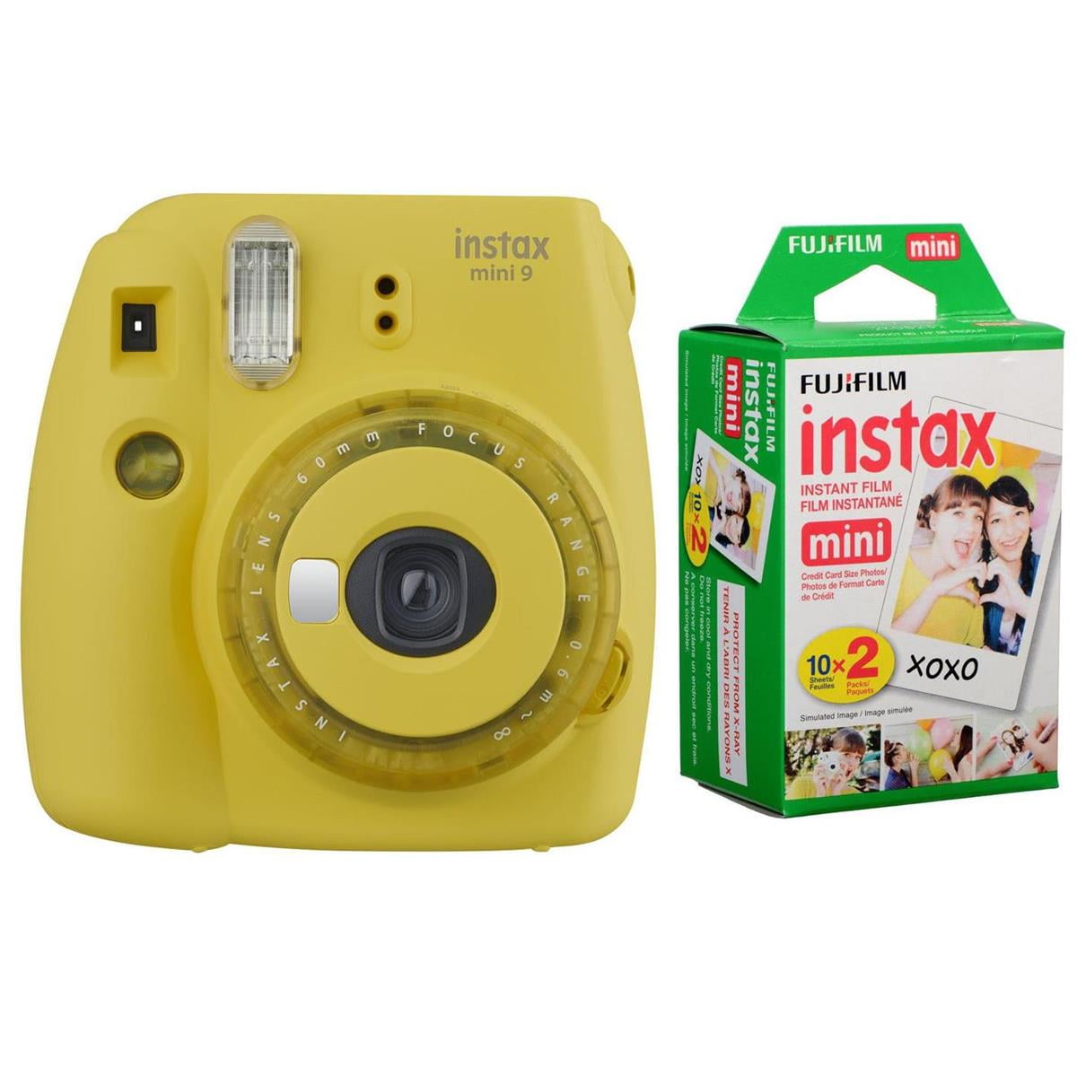 Fujifilm instax mini 9 Instant Film Camera with Clear Accents, Yellow
