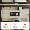 thumbnail image 5 of Baker Rack with 8 Open Shelves and Hutch for Kitchen, Multifunctional Microwave Stand with Charging Station and LED Lights, Coffee Bar with Spacious Desktop and 8-S Hooks, White, 5 of 8