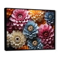 thumbnail image 2 of Designart "Eclectic Collage Of Multicolor Zinnias II" Zinnias Floater Framed Canvas Art Print, 2 of 5