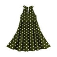 thumbnail image 5 of ZACPNCV Girls' Sleeveless Dress Summer Casual Sundress Skater Swing Twirly Halter Dress Olive Green 4-5 Years, 5 of 7