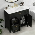 thumbnail image 2 of 36" Bathroom Vanity with Sink Combo Set, Solid Wood Frame Modern Bathroom Storage Cabinet with 2 Drawers and 2 Soft Closing Doors, Black, 2 of 9