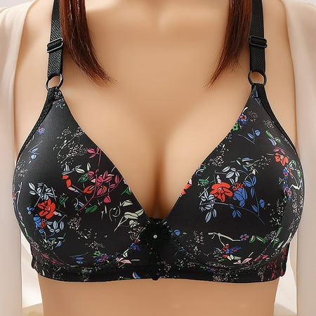 

Simplmasygenix Bras For Women Clearance Summer Fall Woman s Fashion Bowknot Printing Comfortable Hollow Out Bra Underwear No Rims