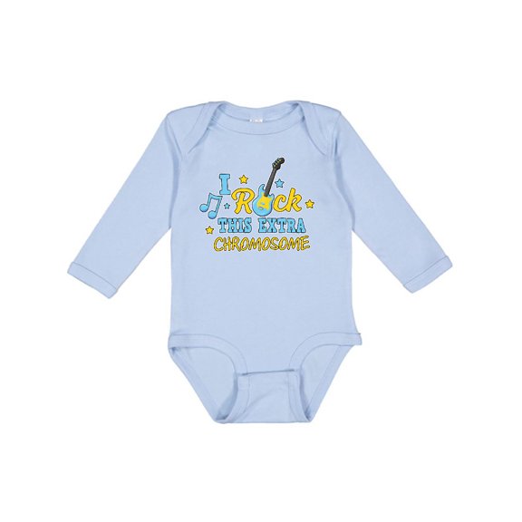 Inktastic I Rock This Extra Chromosome Down Syndrome Awareness Boys or Girls Long Sleeve Baby Bodysuit