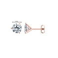thumbnail image 3 of Mauli Jewels Ear Rings for Women 0.20 Carat Round White Diamond Martini Stud Earrings Carat 14K Yellow Gold 3-prong, 3 of 5