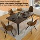 thumbnail image 3 of HOMYLIN Mesa de Comedor 6 Personas 160cm Rectangular Estilo Retro Moderna Mesa de Conferencias con Patas de Metal para 4 a 8, para Comedores restaurantes,cocinas,salón,Sala de Estar, Marrón, 3 of 6