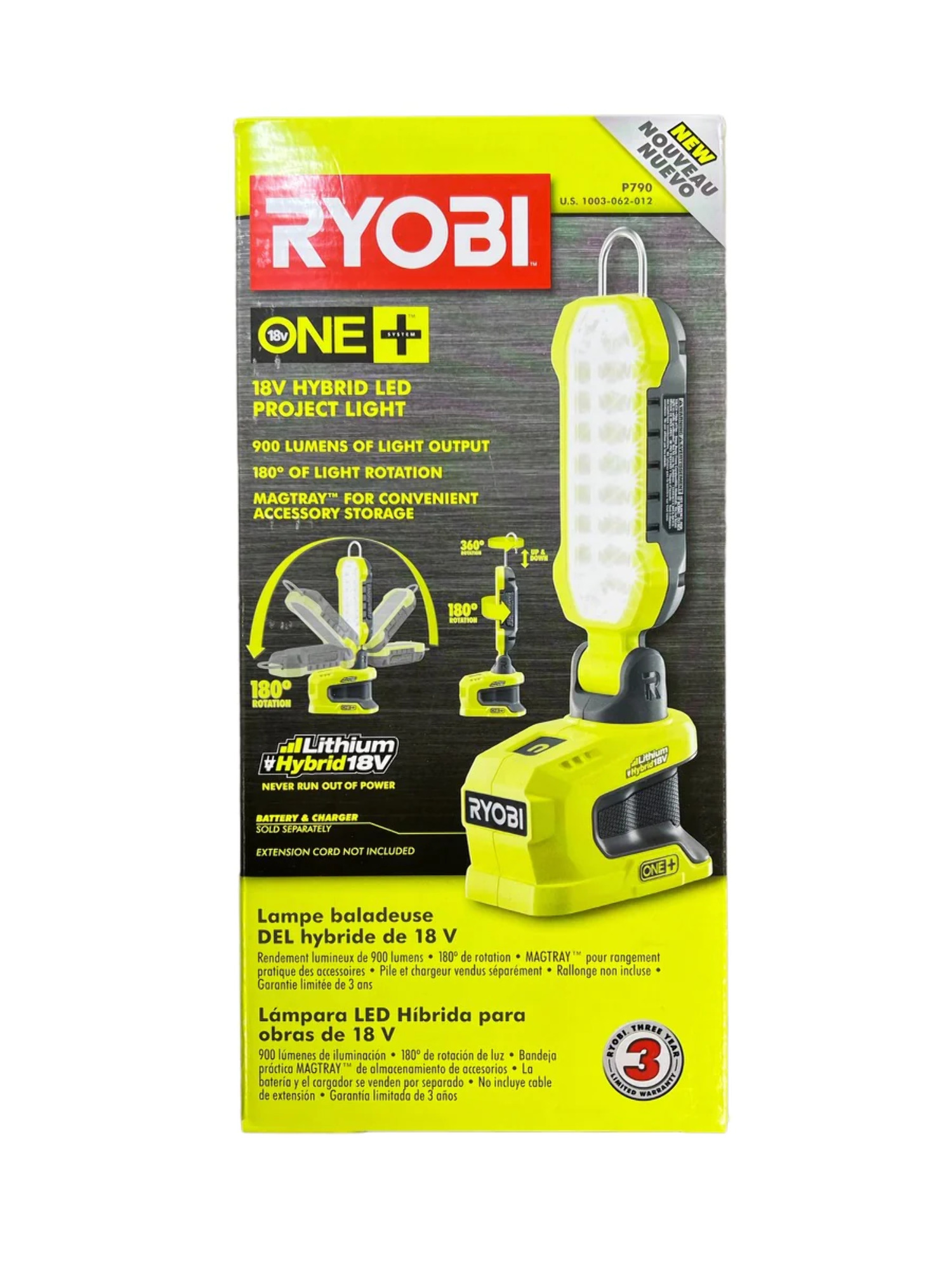 Ryobi P790 18-Volt ONE+ Hybrid LED Project Ligh