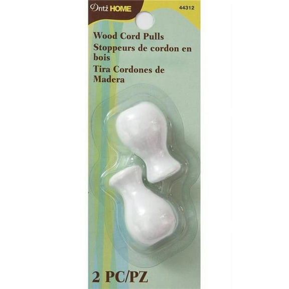 Dritz Home Wood Cord Pulls 2/Pkg-White