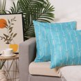 thumbnail image 6 of HMETOL Pack of 2 Throw Pillow Covers Modern Square Cushion Covers for Sofa Couch Living Room Light Blue-1 18" x 18", 6 of 6