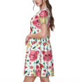 thumbnail image 2 of Easygdp Christmas Cute Pigs para Vestido Transpirable de Mujer, Vestido Suelto de Manga Corta con Pliegues y Bolsillos para el Verano, 2 of 6