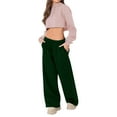 thumbnail image 6 of Posijego Womens Mid Waist Sweatpants Wide Leg Solid Color Loose Casual Athletic Running Track Pants with Pockets, 6 of 9