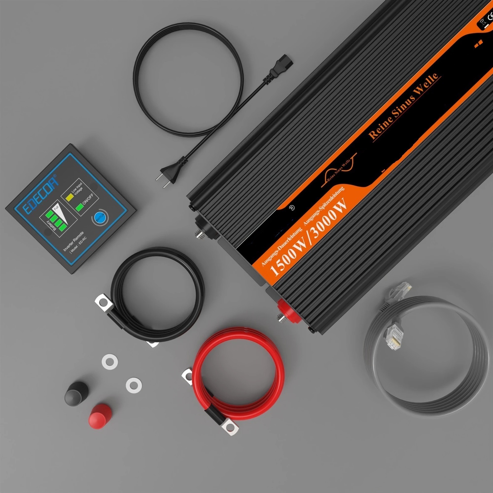 UPS inverter with charger 1500W 2500W DC 12V to AC converter pure sine wave transformer off grid for home ,Easy to Use