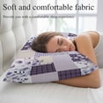 thumbnail image 5 of Spring Floral Pillow Covers, Linen Long Throw Pillow Case, Dark Purple Flowers Patchwork Grid Bohemia Holiday Pillow Protector Decorative Cushion Cover for Living Room/Bedroom 20" x 36", 5 of 8