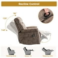 thumbnail image 3 of Bonzy Home Oversized Swivel Rocker Recliner with Massage & Heat, Reclining Glider Chair – Soft Breathable Fabric for Living Room & Bedroom, Camel, 3 of 7