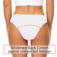 thumbnail image 5 of NMMUED Mid Waisted Bikini Bottoms for Women - Full Coverage Bathing Suit Swimsuit Basic Swim Briefs White L, 5 of 7