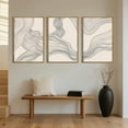 thumbnail image 2 of Neutral Abstract Wall Art Framed Modern Beige Wave Wall Decor for Bathroom Living Room Bedroom 16x24 Inch Set of 3, 2 of 7