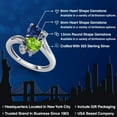 thumbnail image 2 of Gem Stone King 925 Sterling Silver Blue Created Sapphire Green Peridot and White Diamond Ring for Women (1.66 Cttw, Heart Shape 6MM, Gemstone September Birthstone, Size 5), 2 of 6