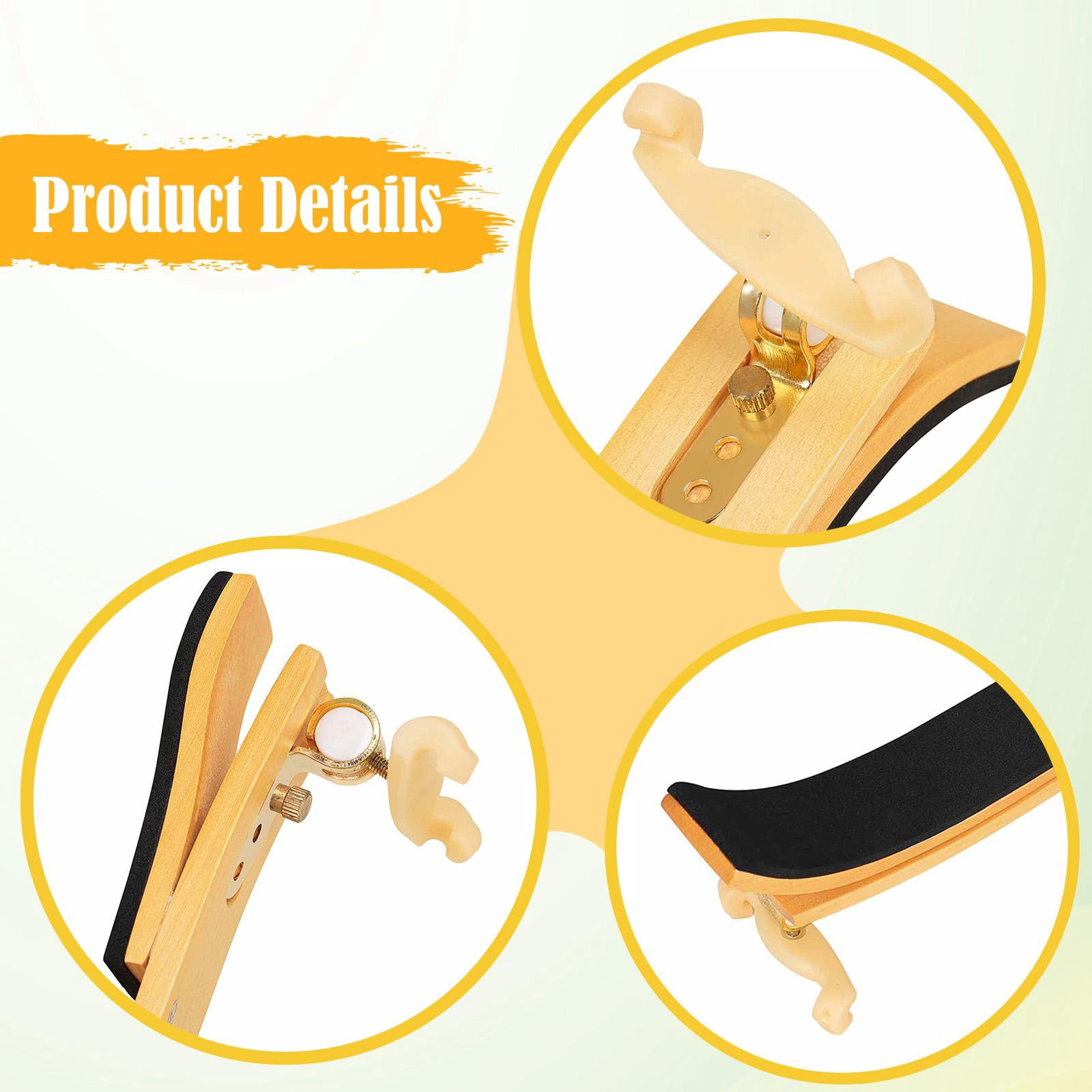 Violin Shoulder Rest Support Adjustable Height Wood EVA Silicone Comfort for Beginner Student Musician Playing