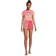 thumbnail image 2 of Celebrity Pink Juniors and Juniors Plus Graphic Cropped Sleep Tee with Short Sleeves, Sizes XS-3X, 2 of 5