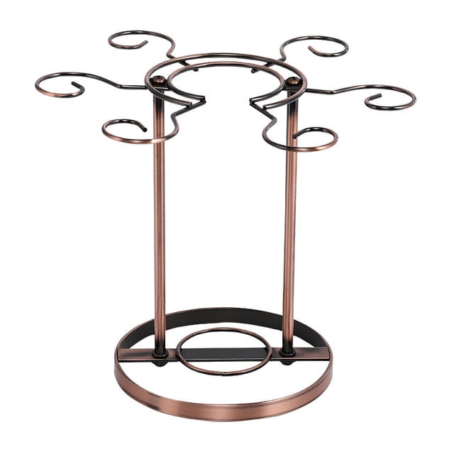 Soporte para copas de vino/Organizador para colgar en la encimera con 6 ganchos/Creativo/Soporte de secado al aire/Estante de vino Estante de Bronce
