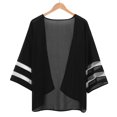 thumbnail image 6 of LowProfile Women Mesh Panel 3/4 Bell Sleeve Pure color Chiffon Casual Loose Kimono Cardigan, 6 of 9
