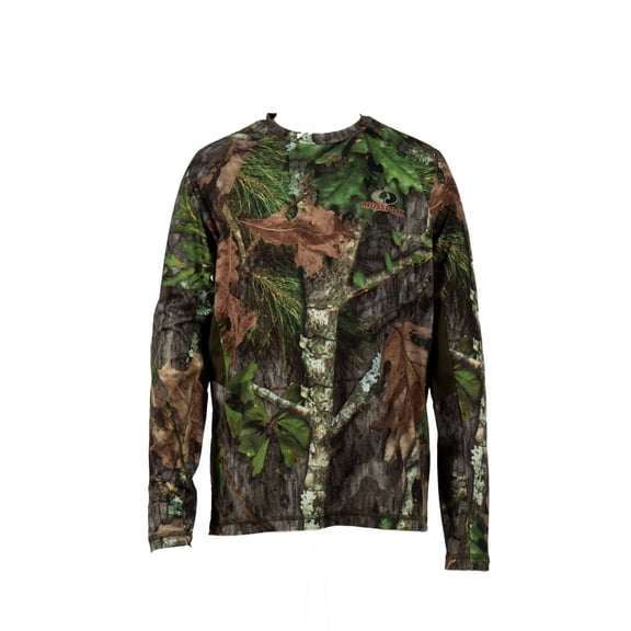Mossy Oak Men's Long Sleeve Half-Zip Turkey Hunting Performance Camo Hoodie Pullover, Sizes S-3XL