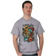 thumbnail image 4 of Break the Rules Japanese Mask Tattoo Plus Size Crewneck Graphic Tee Shirt Brisco Brands 3X, 4 of 5