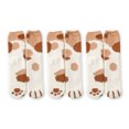 thumbnail image 1 of Sonducket 3 pares de calcetines de suelo lindos dibujos animados Animal Paw cómodo lindo invierno dormir calcetín calzado accesorios para mujer Medias naranja cálido Sonducket AP013458-02, 1 of 6